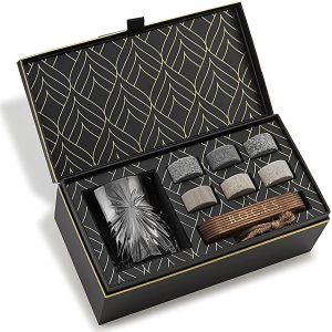 Whiskey Stones & Crystal Glass Gift Set