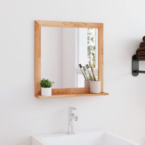 VidaXL Wall Mirror Solid Wood Walnut