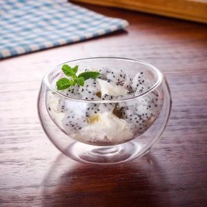 Double-Wall Vacuum Sealed Thermo Glass Bowl